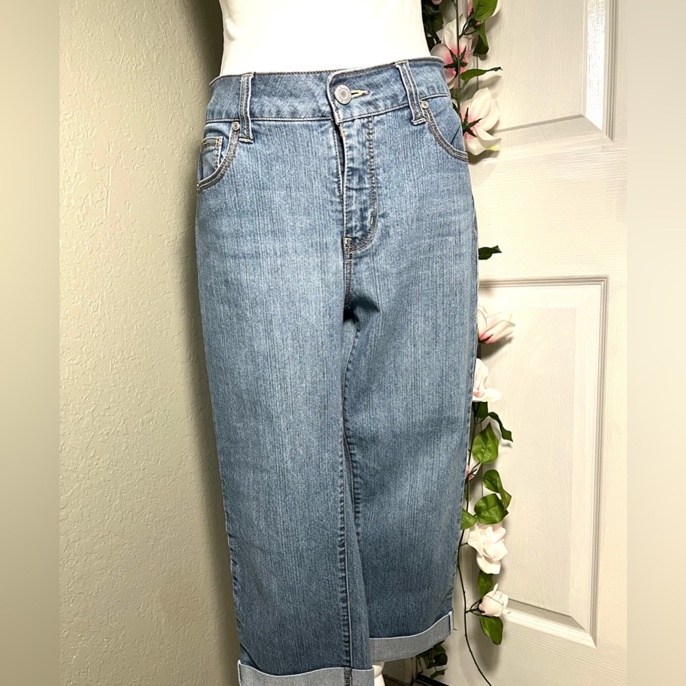 ✨Straight leg cuff cropped jeans pants